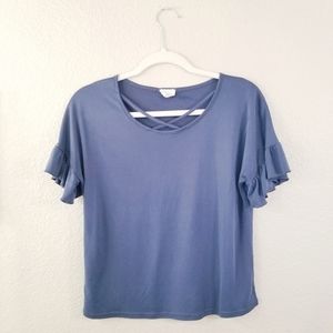 Fancy Sleeve Blouse w. Crossed Neckline Embellish.